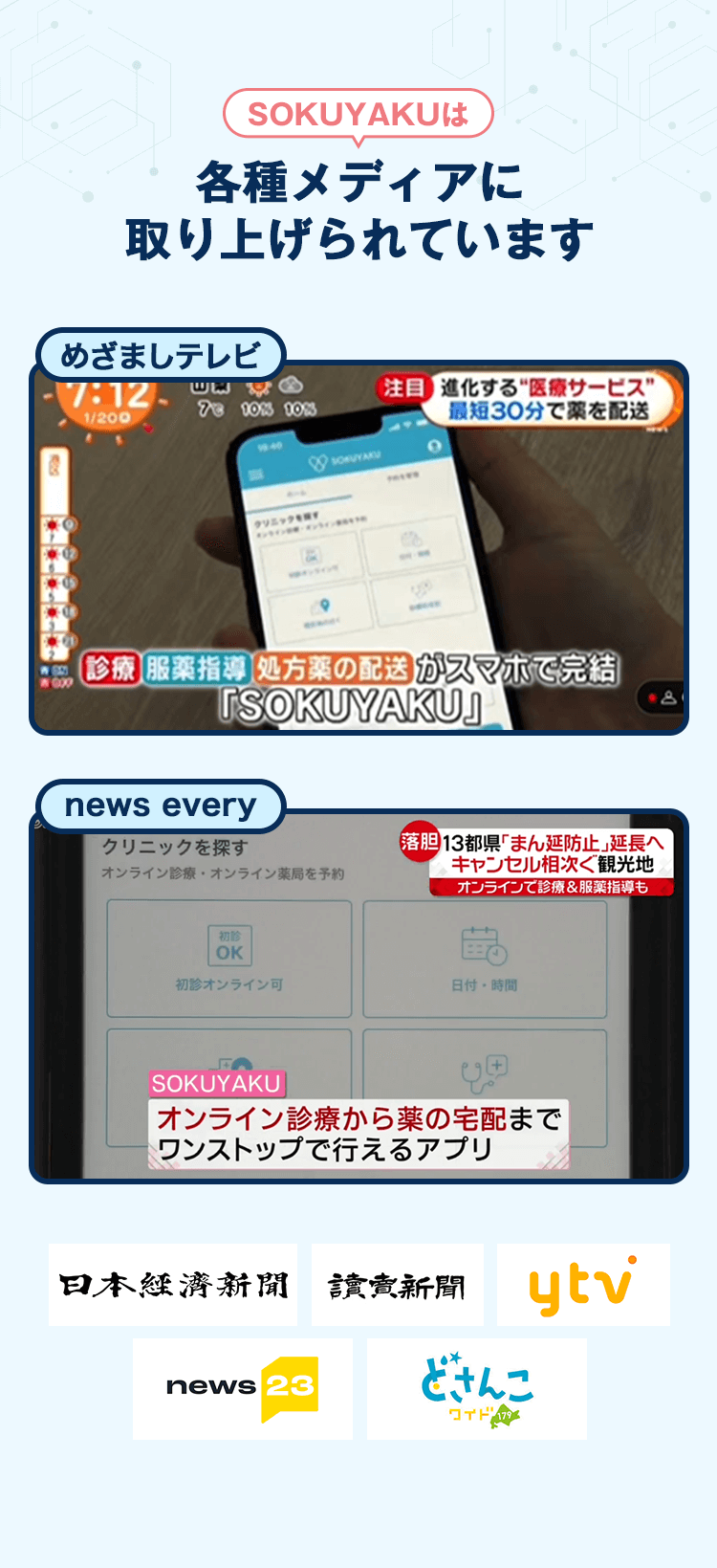 SOKUYAKUは各種メディアに取り上げられています