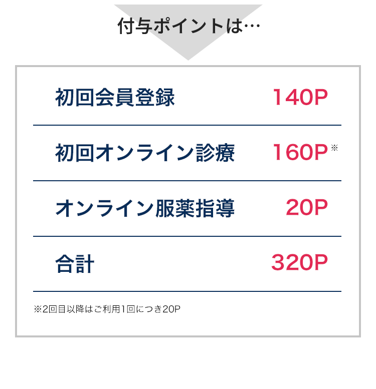 付与ポイントは320Pに